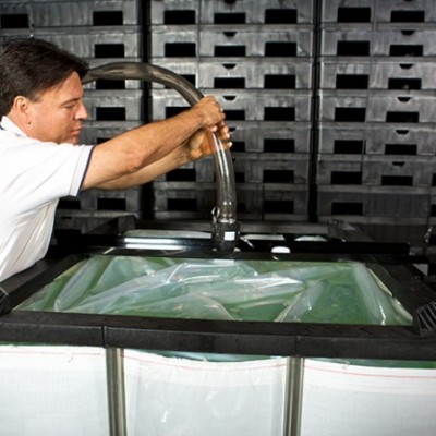 2 inch line filling an EXO-BIN